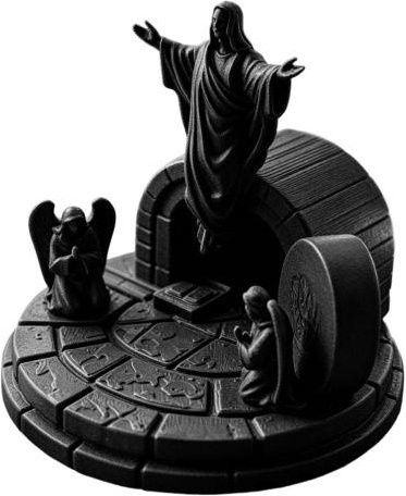 Hercules Auferstehung Schreibtischskulptur als 3D-Druck Ornament in Schwarz für das Osterfest - Bild 1