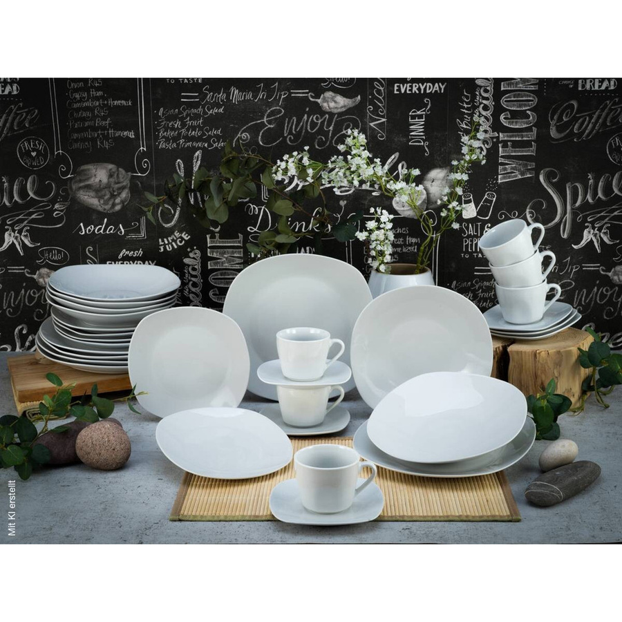 CreaTable Kombiservice Square aus weißem Porzellan, 30-teilig - Bild 3