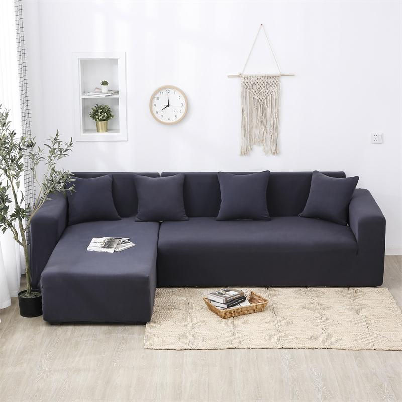 Elastischer Sofabezug von Your Warm Home in Lila für 1-Sitzer, L-förmige Chaiselongue-Schonbezug aus Polyester-Elastan mit rutschfester Oberfläche - Bild 5