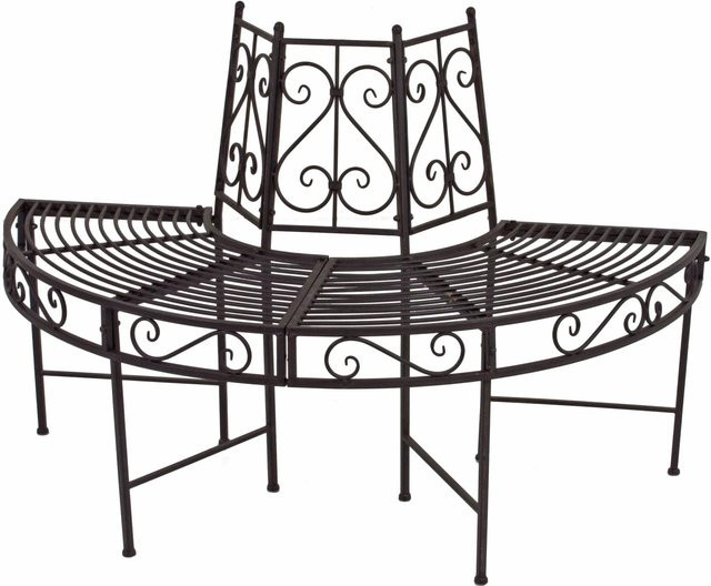 GARDEN PLEASURE Gartenbank Narvi aus Metall in Braun mit Rost-Optik und Ornamenten, B/H/T: 124 x 82 x 63 cm - Bild 1