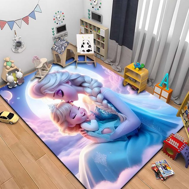 Useful Home Kinderteppich Schneekönigin Frozen Elsa Motiv, Waschbar und Rutschfest, B/T: 60 x 40 cm - Bild 1