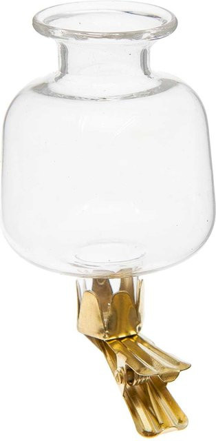 Rico Design Mini Clip-Vase aus Glas und Metall in Transparent, Höhe: 7,5 cm, Breite: 4 cm - Bild 1