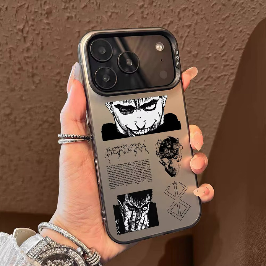 Anime Berserk Handyhülle für Apple iPhone 11 bis 17 Pro Max, mehrfarbig, matt mit Laser-Effekt und Aurora-Design - Bild 2