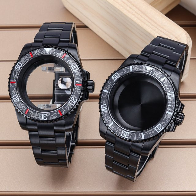 FEIYASHI Uhrengehäuse, 40 mm, Edelstahl, Schwarz, Keramik, Saphirglas, Unisex - Bild 1