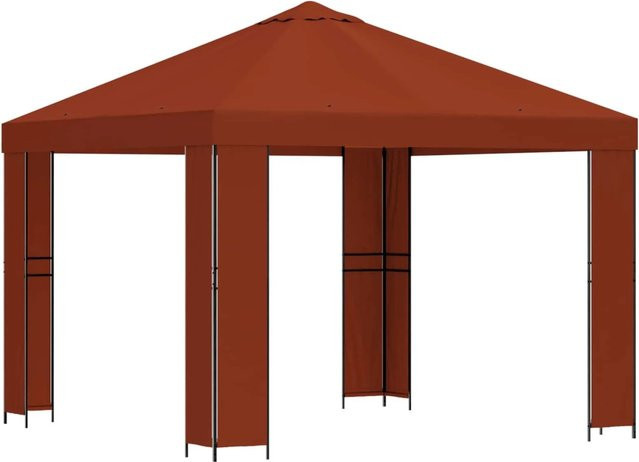 vidaXL Pavillon aus Stahl und wasserabweisendem Polyester in Terrakotta, B/T: 300 x 300 cm - Bild 1