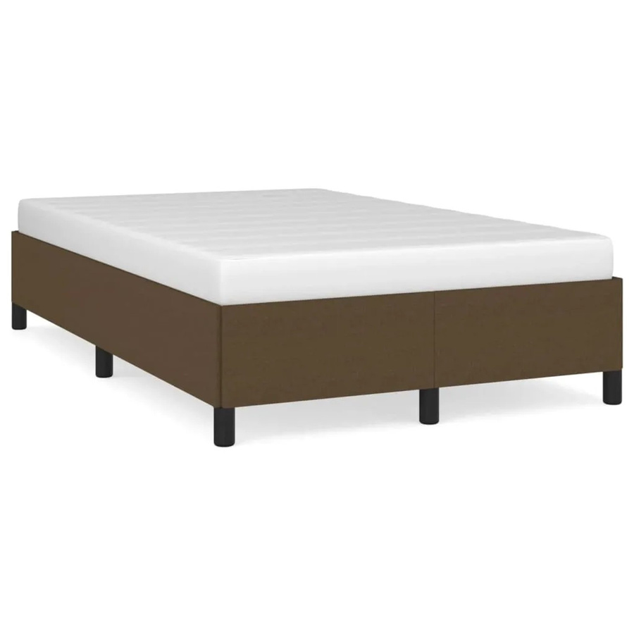vidaXL Bettgestell aus Stoff in Dunkelbraun B/T/H: 120 x 203 x 35 cm - Bild 2