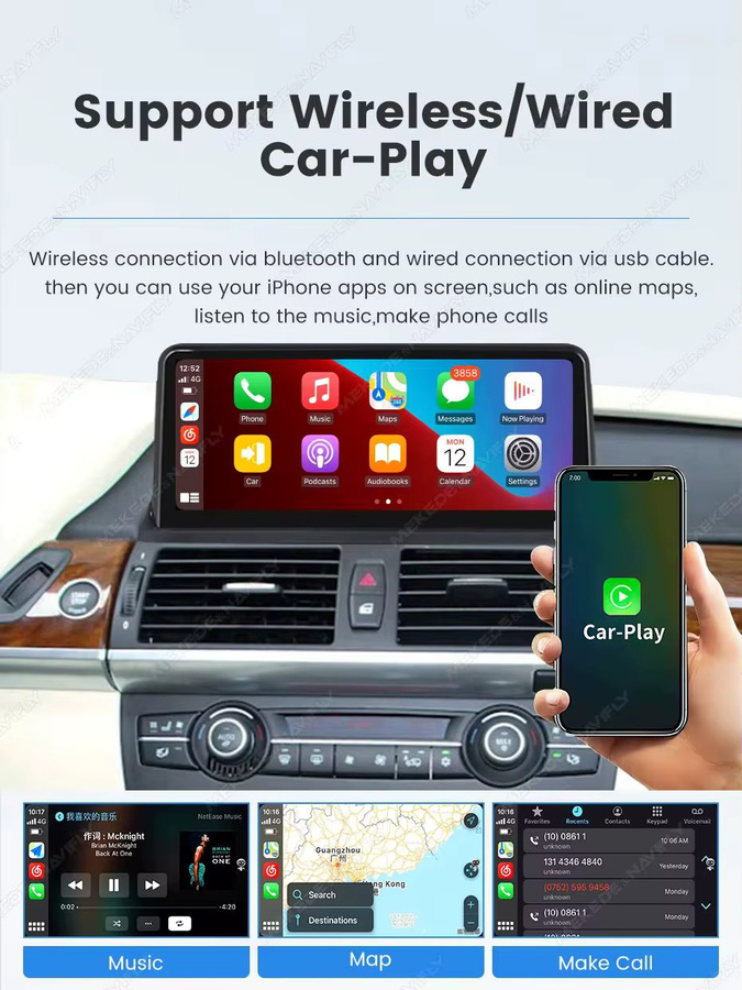 MEKEDE Linux-System Autoradio mit 10,25 Zoll Touchscreen für BMW X5 E70 X6 E71 E72 (2007-2014) inklusive Wireless Carplay, Android Auto, WIFI, Bluetooth und GPS-Navigation in Schwarz - Bild 6