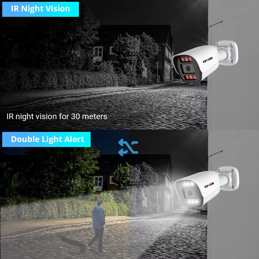 XMEeye Pro 5MP PoE IP Sicherheitskamera mit Zwei-Wege-Audio, Nachtsicht und iCSee App Unterstützung, Farbe: Weiß - Bild 4