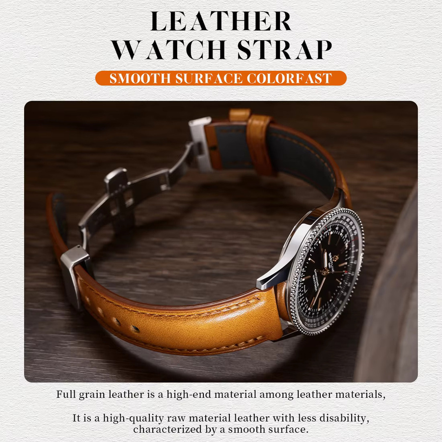 MAIKES Uhrenarmband Italienisches Vollnarbenleder, Leder - Bild 4