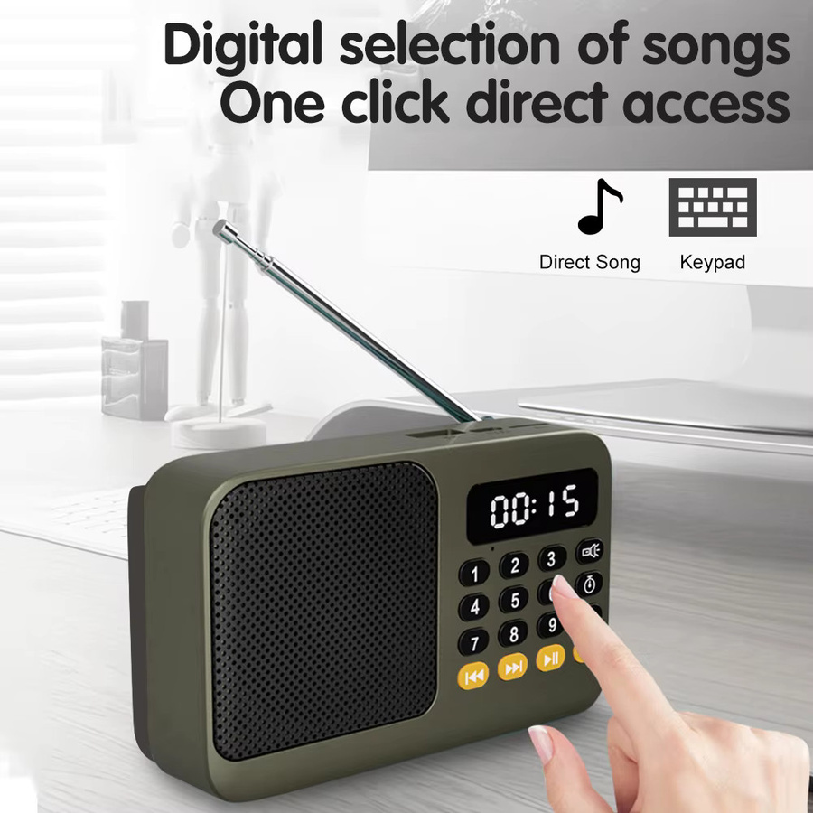 Tragbares TIMOTRAS Outdoor Radio und MP3 Player mit LED Display, FM, USB und TF, Schwarz - Bild 4