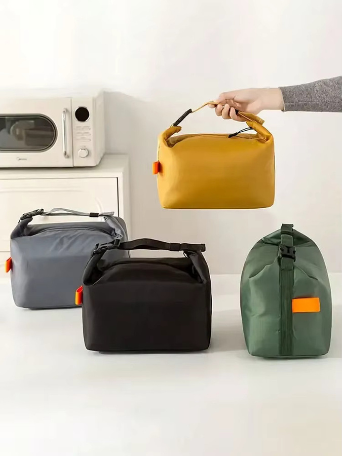 Faltbare Isoliertasche in Grau mit großem Fassungsvermögen für Lunchboxen, Früchte und Snacks - Bild 5