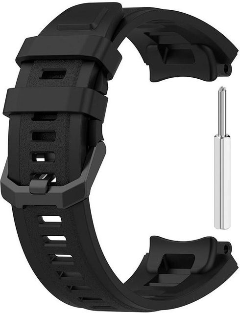 Verstellbares Silikon Sportarmband für Amazfit T-Rex 2 in Schwarz inklusive Entfernungswerkzeug - Bild 1
