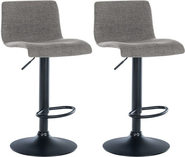 DELUKE 2er Set Barhocker GEBEL in Hellgrau, höhenverstellbare Barstühle mit Lehne und 360 Grad Drehsitz, B/T/H: 39 x 36 x 84 cm - Bild 1