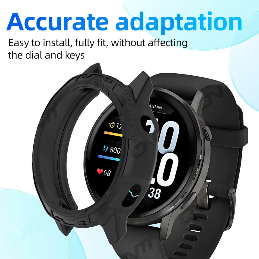 ONM 2-in-1 Schutzfolie und Silikon-Schutzhülle für Garmin Venu 4 41 mm und 45 mm in Schwarz und Pink - Bild 5