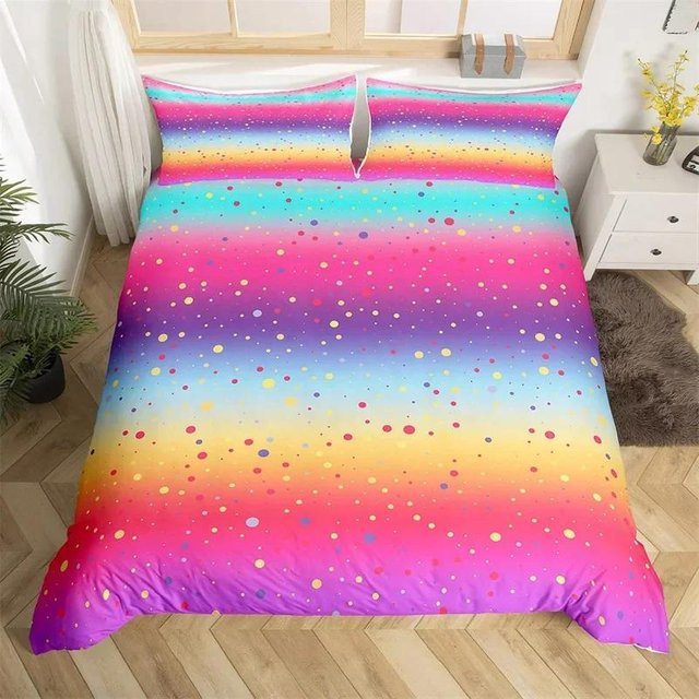 Lodestar Bettwäsche-Set mit Regenbogenfarbverlauf für Kinder, 2-teilig aus Polyester, Mehrfarbig, B/H: 70 x 133 cm - Bild 1