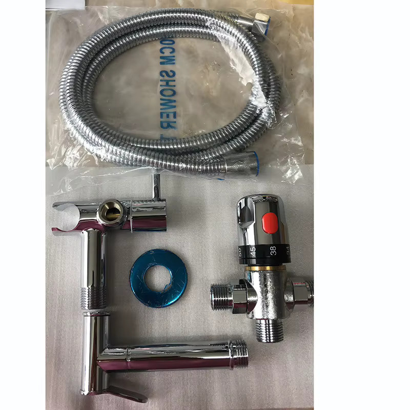 Tragbares XMSJ Bidet-Set aus Messing mit Thermostatventil für Warm- und Kaltwasser in Chrom - Bild 3