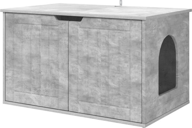 vidaXL Katzenhaus in Grau aus Holzwerkstoff, modernes Design für Garten und Wohnzimmer, B/T/H: 85 x 55 x 50,5 cm - Bild 1