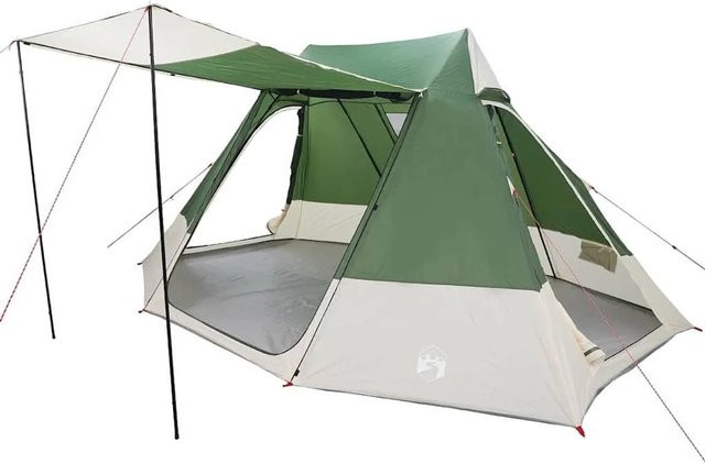 vidaXL Campingzelt mit Dach und Speicher in Grün, B/T/H: 482 x 360 x 227 cm - Bild 1