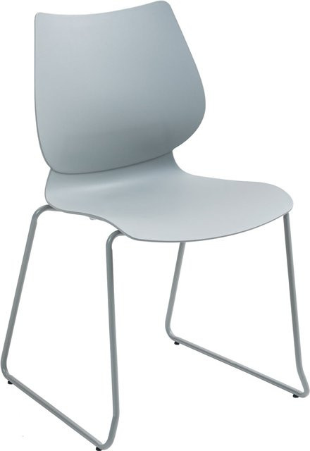 CLP Stapelstuhl Houma Esszimmerstuhl modern aus Kunststoff und Metall in Grau matt - Bild 1