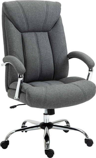 Vinsetto Bürostuhl ergonomisch höhenverstellbar mit Wippfunktion und Armlehnen in Grau - Bild 1
