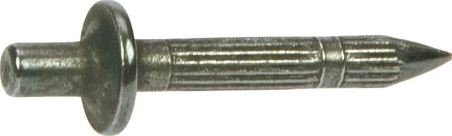 Don Quichotte Schlagdübel Fixpin mit großem Kragen und geriffeltem Schaft, Farbe: Silber, Durchmesser: 4 mm, Länge: 18 mm - Bild 1