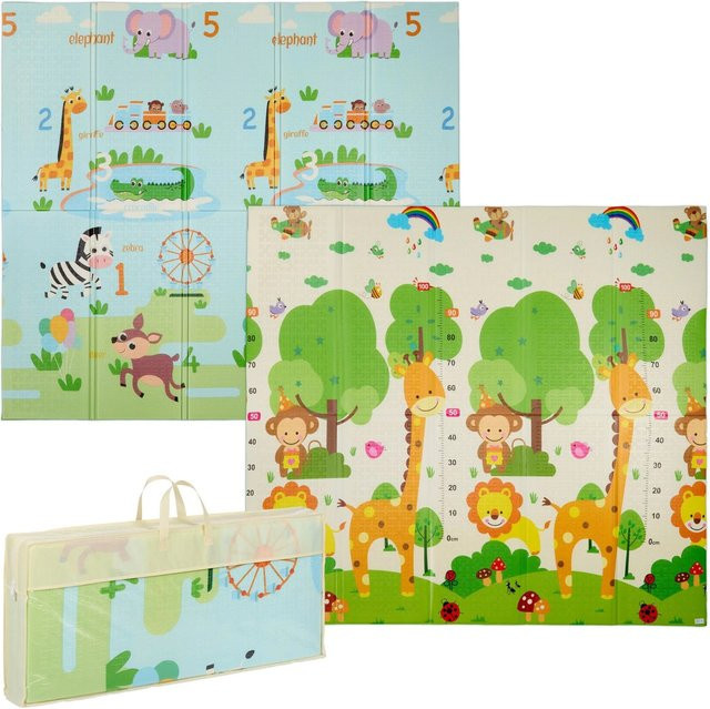 Relaxdays Krabbelmatte aus XPE-Schaumstoff, bunt und faltbar, B/T: 200 x 180 cm - Bild 1