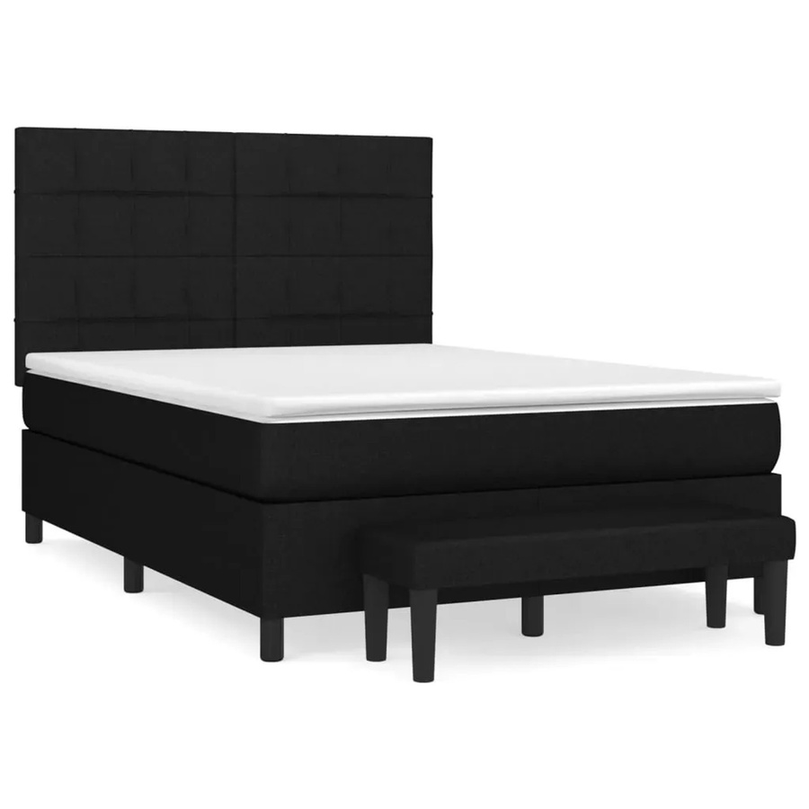 vidaXL Boxspringbett Hybrid mit Matratze Schwarz B/T/H: 140 x 190 x 200 cm - Bild 2