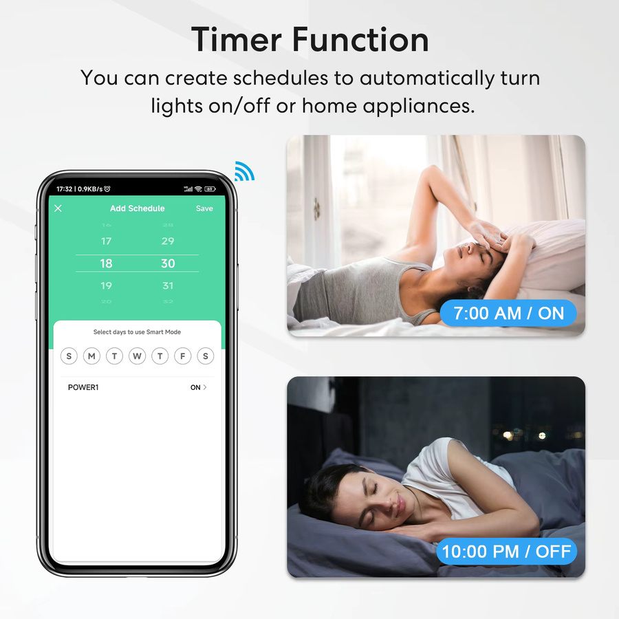 RiooCubee Tuya Smart Life Wireless Socket Relaismodul in Schwarz mit 1-Tasten-Fernbedienung, Timer und Kompatibilität mit Google Home und Amazon Alexa - Bild 5