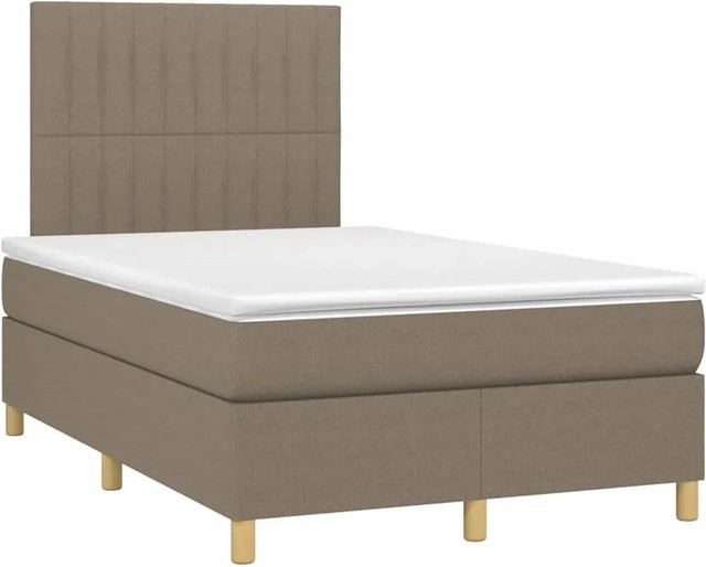 vidaXL Boxspringbett mit Matratze in Beige, Hybrid-Design mit Taschenfederkern, B/T: 120 x 190 cm - Bild 1