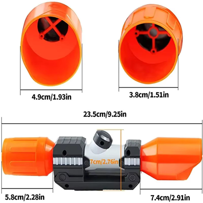 Nerf Optisches Zielfernrohr, Zubehör, Kunststoff, Orange - Bild 3