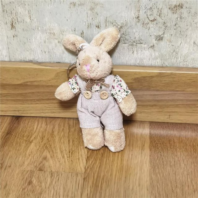 Linyi toy Bär und Kaninchen Plüsch Puppe, Schlüsselbund, weiß - Bild 1
