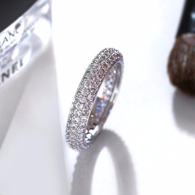 Verlobungsring Zirkonia, Platin, Damen, Ringgröße 10 - Bild 1