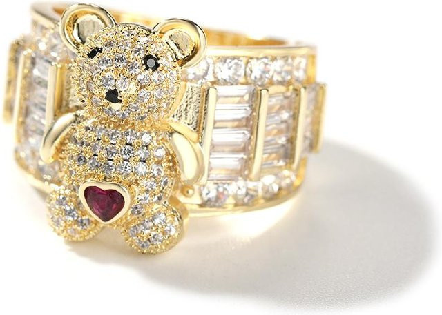 THE BLING KING Ring, Messing, Gold, Zirkonia, Damen, Mädchen - Bild 1