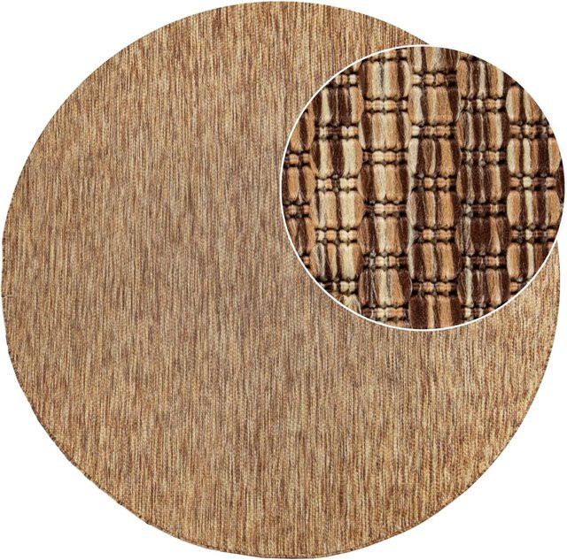 Runder In- & Outdoor-Teppich Venezia in Coffee Brown, Durchmesser: 80 cm - Bild 1