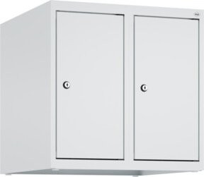 C+P Aufsatzschrank 7035/7035 in Grau mit 2 Abteilen, Zylinderschloss und Soft-Close-Türen, B/T/H: 50 x 50 x 50 cm - Bild 1