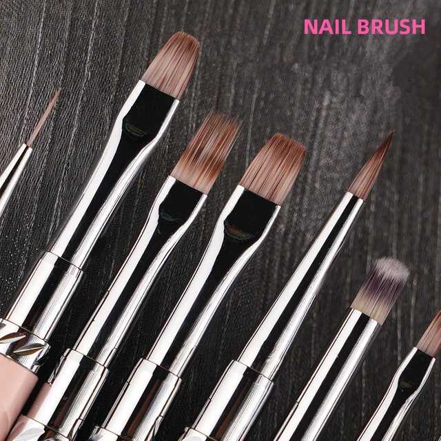 13Style Pinsel mit rosa Farbverlaufgriff für Nagelkunst - Bild 1