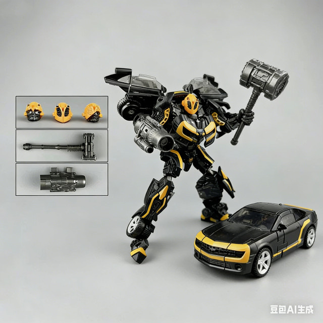 Hasbro Bumblebee Dark Battle Hammer, Actionfigur, transformierbares Auto-Roboter-Spielzeug - Bild 1