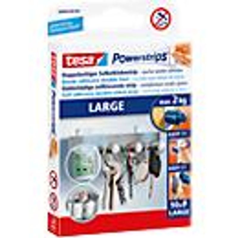 tesa Powerstrips Large doppelseitige Klebestreifen Weiß 10 Stück - Bild 4