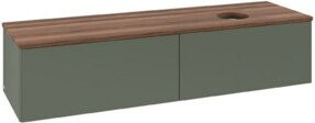 V&B Waschtischunterschrank Antao ohne Frontstruktur in Grau-Grün lackiert B/T: 160 x 50 cm - Bild 1