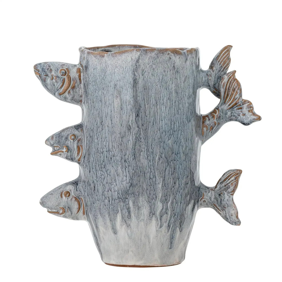 Bloomingville Keramikvase Tace in Blau im skandinavischen Design, Höhe: 23 cm - Bild 1