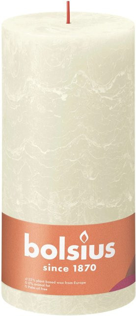 Bolsius Rustik-Kerze Shine Weiche Perle in Weiß und Braun, H: 20 cm, B: 10 cm - Bild 1
