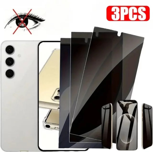 3er-Pack DIXSG Sichtschutzfolie aus gehärtetem Glas für Samsung Galaxy S25 Ultra S24 S23 S22 S21 Plus FE, transparent, Anti-Kratz-Displayschutz - Bild 1