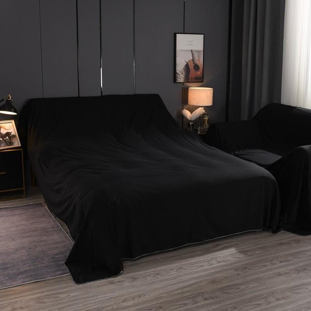 Wanye Staubschutz-Sofabezug aus Stoff in Schwarz, B x L: 2 x 1,2 m - Bild 1