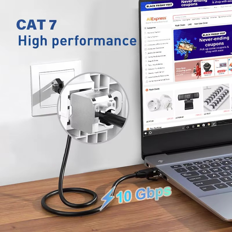 ZoeRax Keystone Jack RJ45 STP Abgeschirmtes Modul für CAT6A CAT7 CAT8 10Gbps in Zinklegierung werkzeugloser Typ - Bild 2