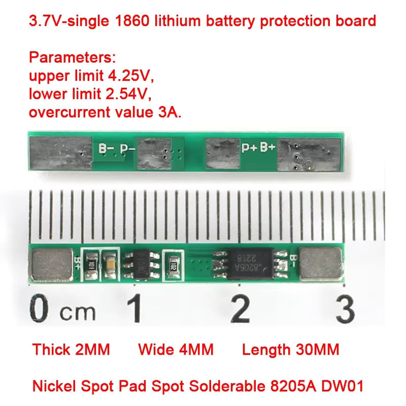 YTDMEN BMS Ladeschutzplatine für 1S 3,7 V 3A 18650 Lithium-Batterien, Grün - Bild 3