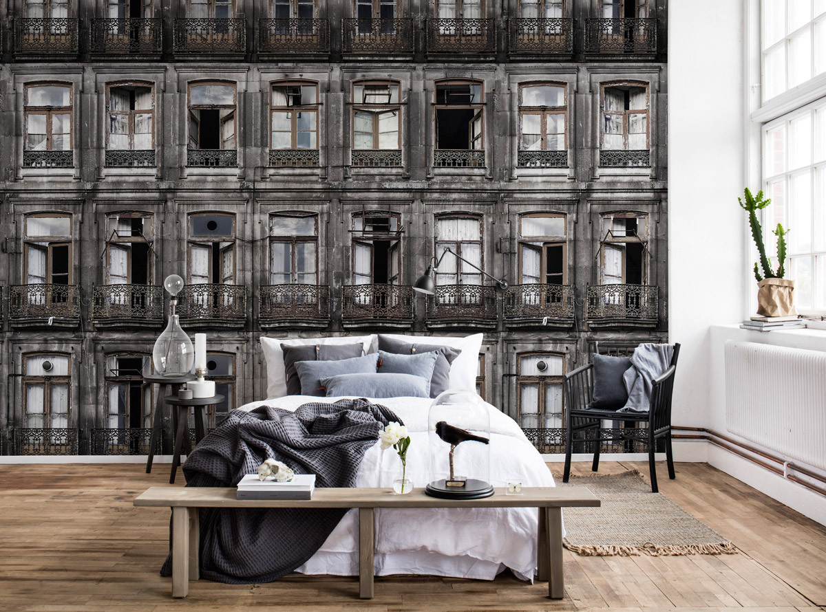 Rebel Walls Fototapete Perspective La Rue in Grau im Shabby Chic Stil - Bild 1