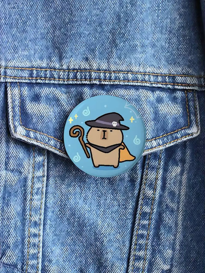 Bilibili Brosche Cartoon Capybara, Bunt, Unisex - Bild 4