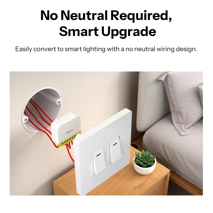 SONOFF MINI DUO-L MINI-ZB2GS-L Zigbee Smart Switch 2-Gang Zweikanalsteuerung in Weiß ohne Neutralleiter erforderlich - Bild 2
