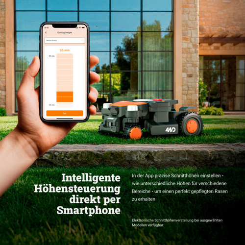 WORX Mähroboter Vision Cloud AWD M600 für ca. 600 m² in Orange und Schwarz mit Akku - Bild 4