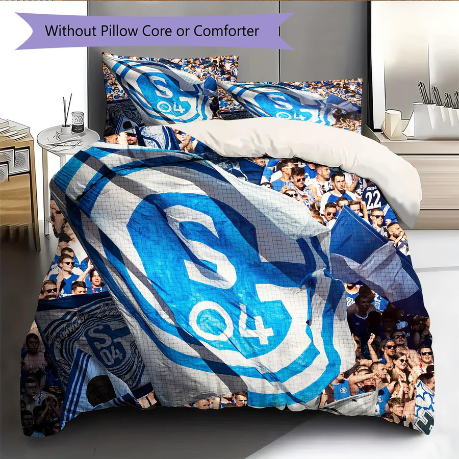 Schalke 04 Bettwäsche Set mit 1 Bettbezug und 2 Kissenbezügen B/H: 200 x 200 cm - Bild 2